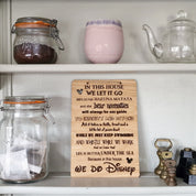 In This House We Do Disney wooden hanging sign