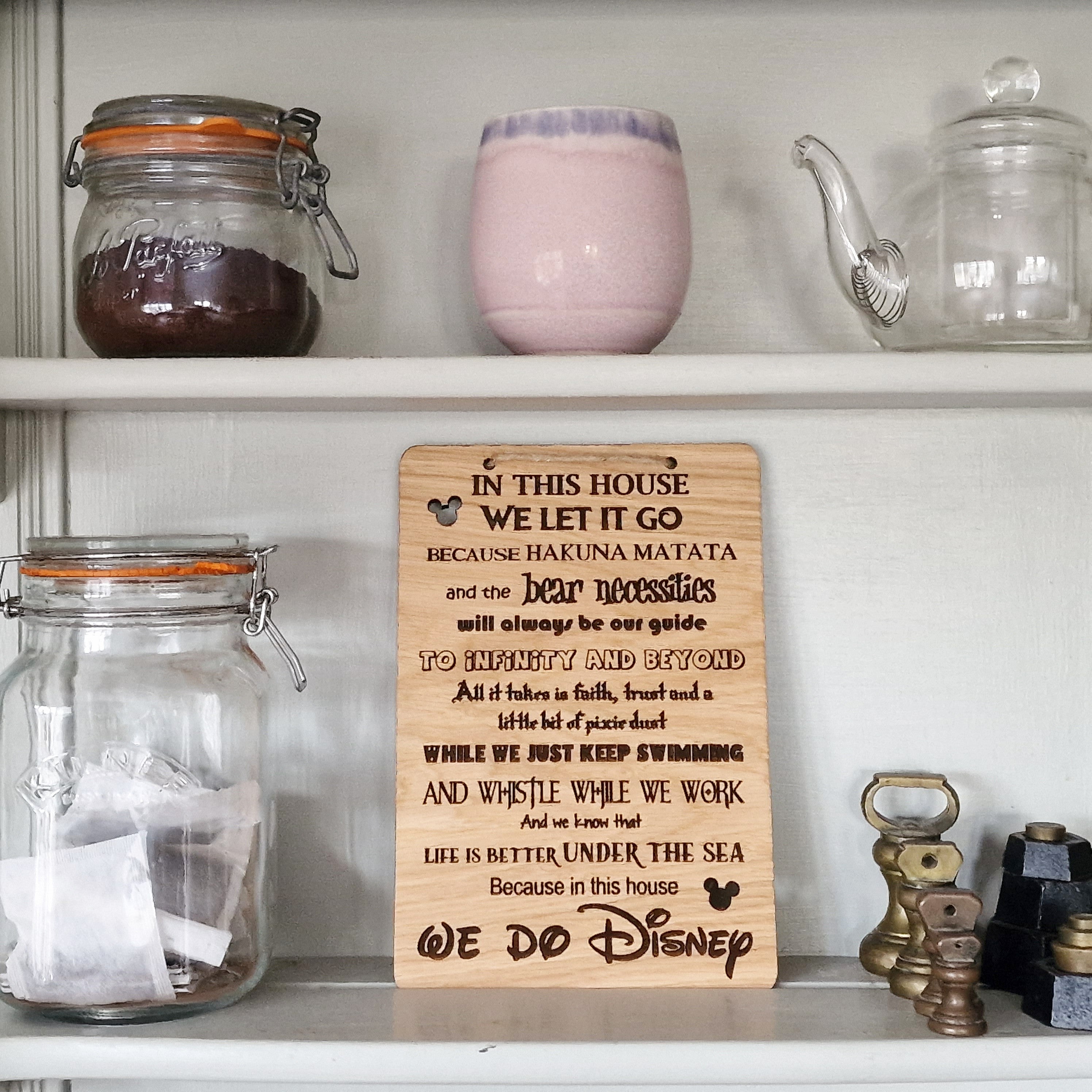 In This House We Do Disney wooden hanging sign