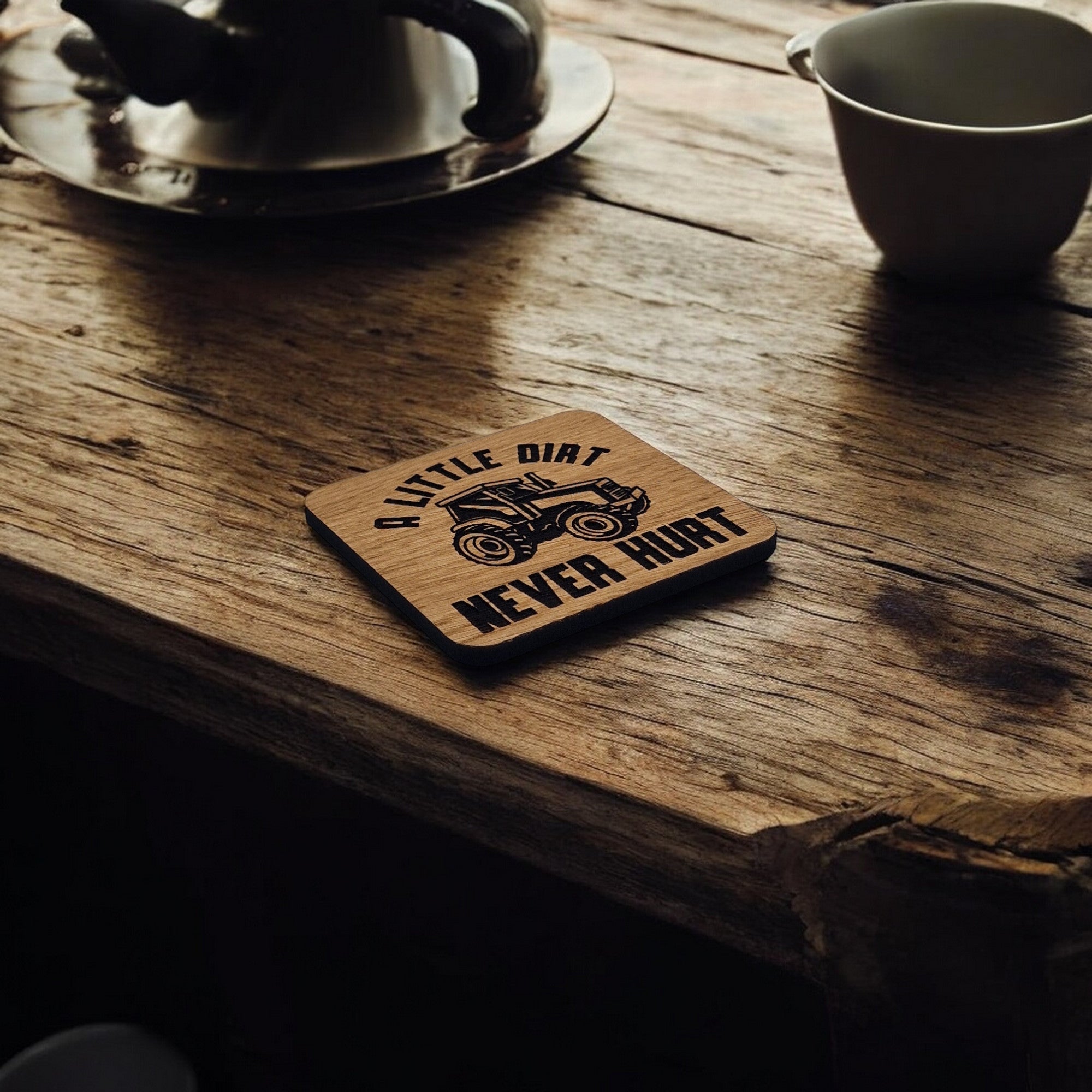 A Little Dirt Never Hurt coaster (Tractor)