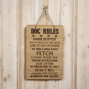 Dog Rules Wooden Hanging Sign