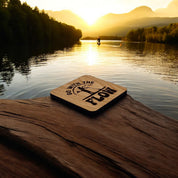 Go With The Flow Wooden Drinks Coaster ( Paddle Boarding )