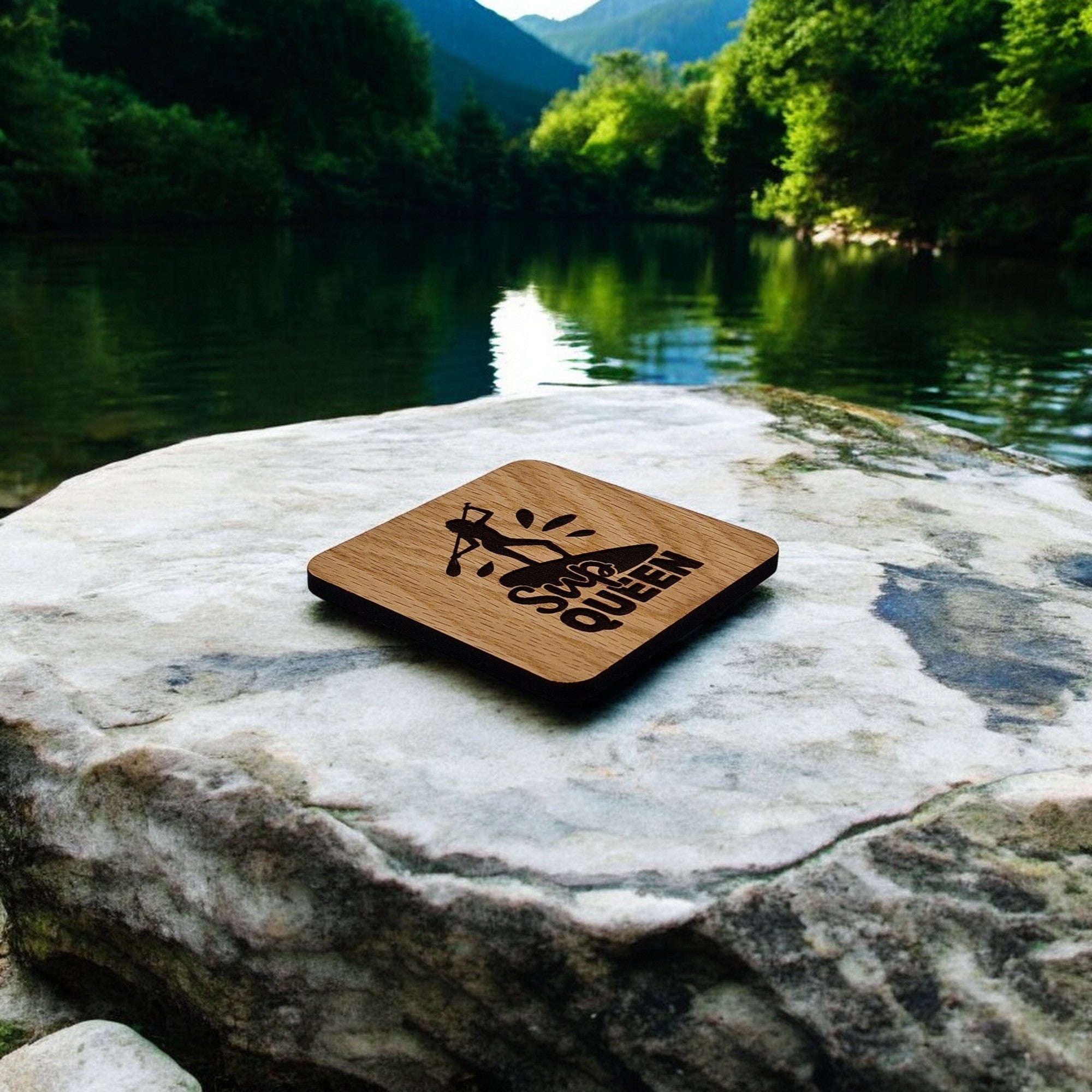 SUP Queen Wooden Drinks Coaster ( Paddle Boarding )