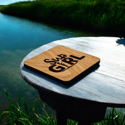 SUP Girl Wooden Drinks Coaster ( Paddle Boarding )