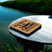 The Lake Is Calling And I Must Go Wooden Drinks Coaster ( Kayak )