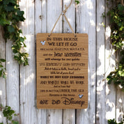 In This House We Do Disney wooden hanging sign