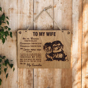 To My Wife Wooden Hanging Sign