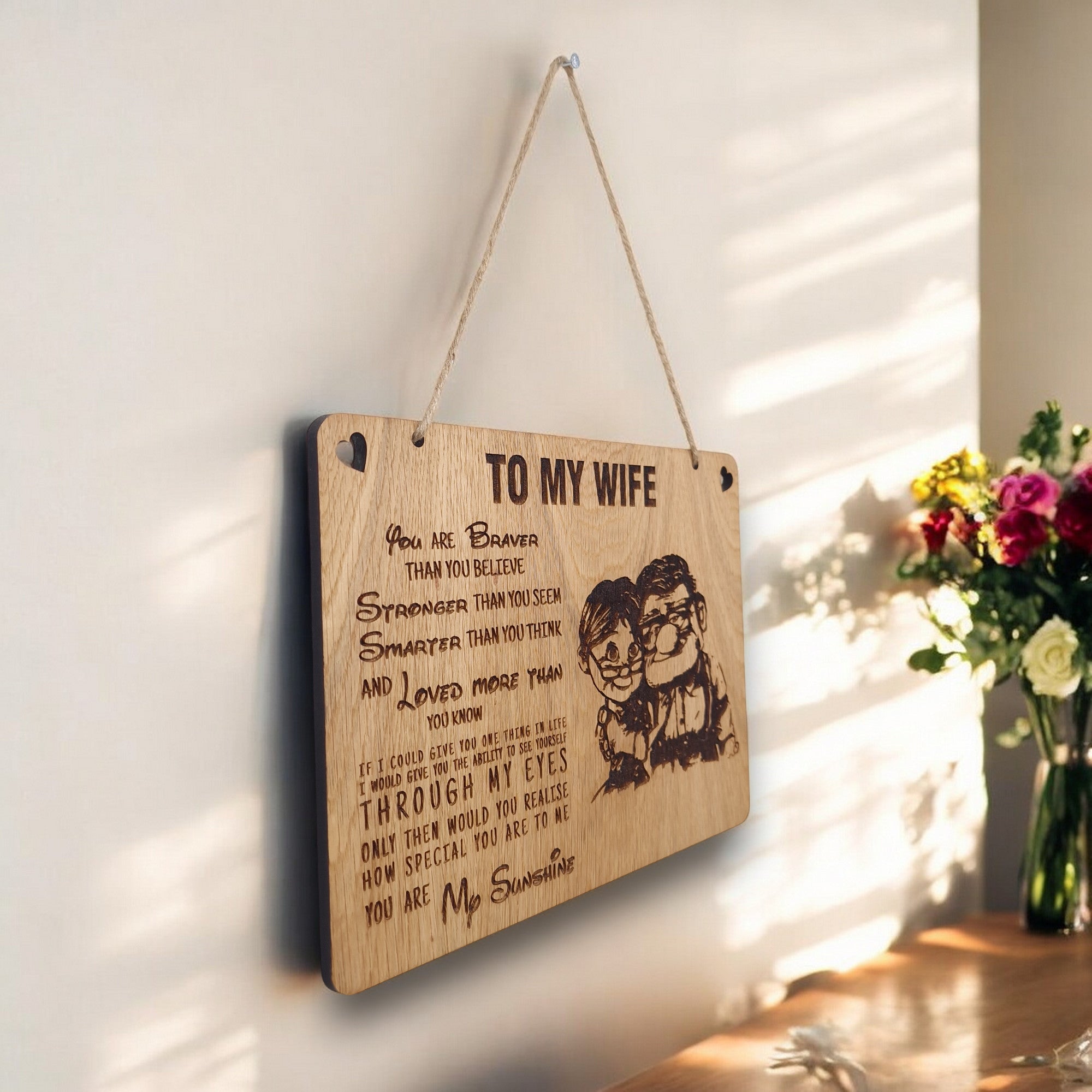 To My Wife Wooden Hanging Sign