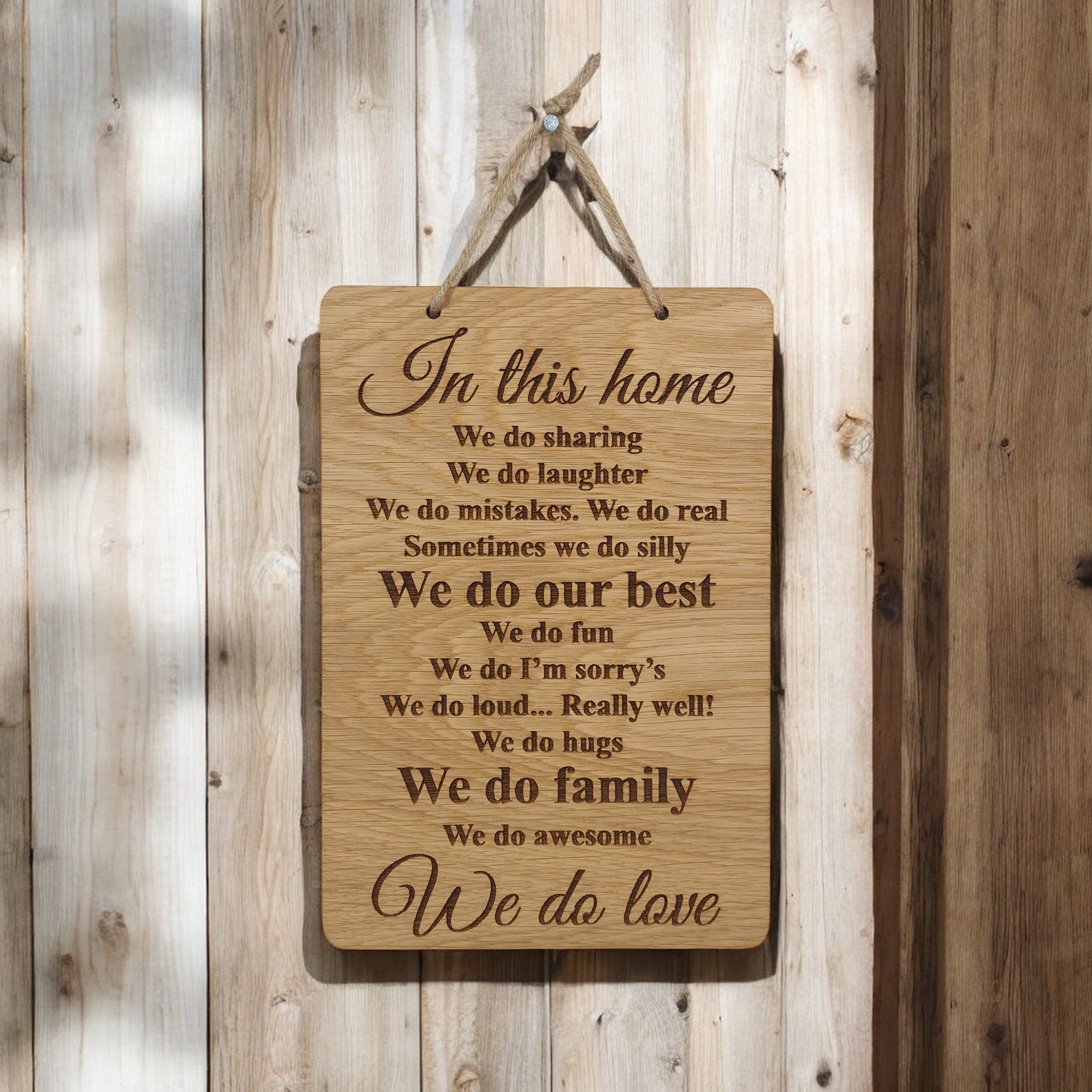 In This Home We Do Love Wooden Hanging Sign