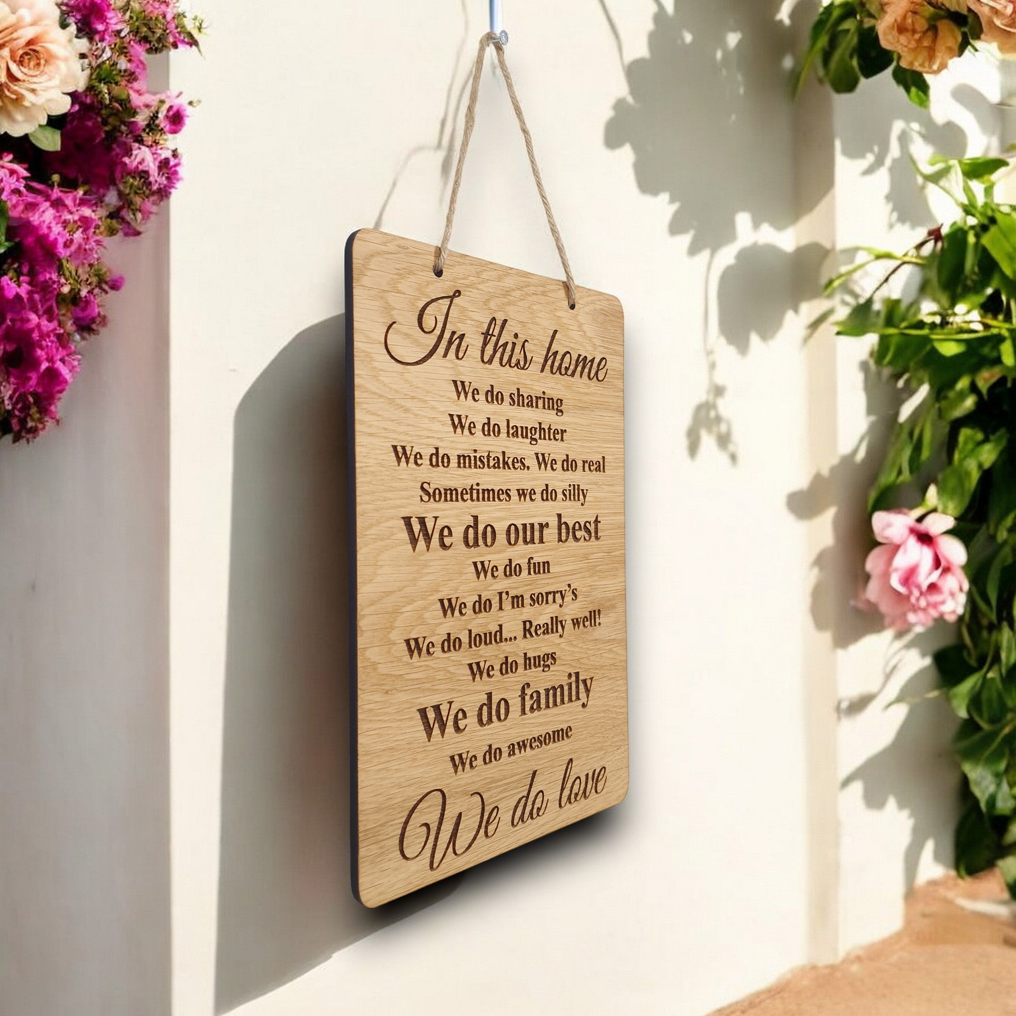 In This Home We Do Love Wooden Hanging Sign